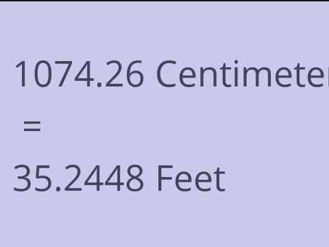 1074.26 CM TO FEET