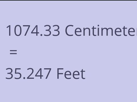 1074.33 CM TO FEET