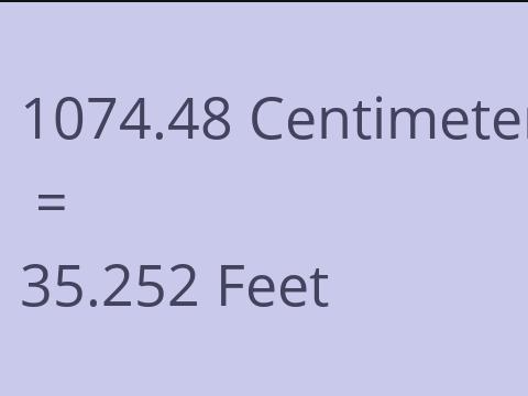 1074.48 CM TO FEET