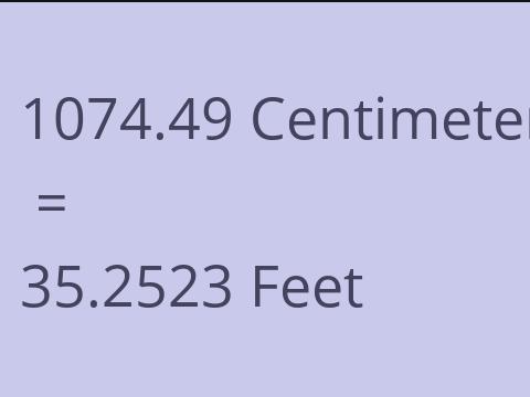 1074.49 CM TO FEET