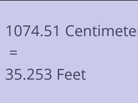 1074.51 CM TO FEET