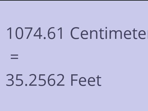 1074.61 CM TO FEET