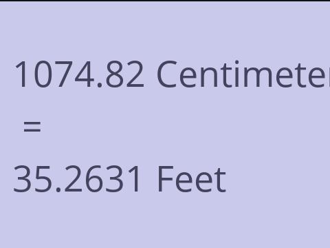 1074.82 CM TO FEET