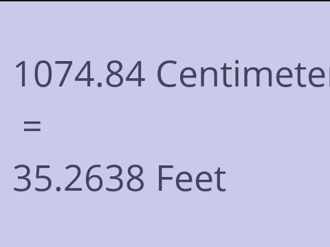 1074.84 CM TO FEET