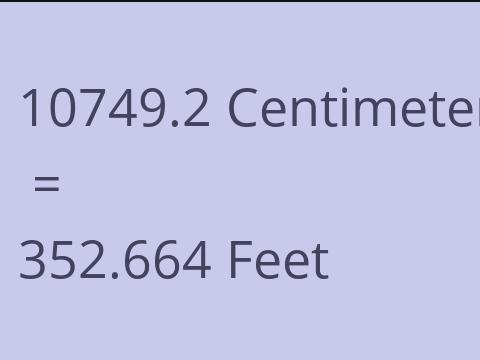 10749.2 CM TO FEET