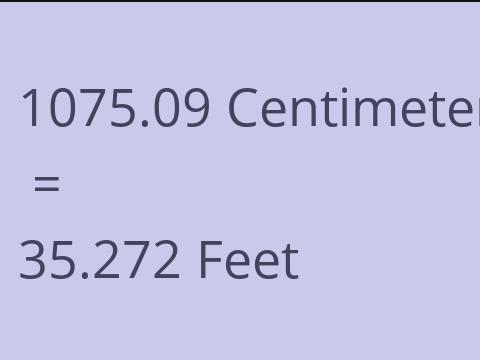 1075.09 CM TO FEET