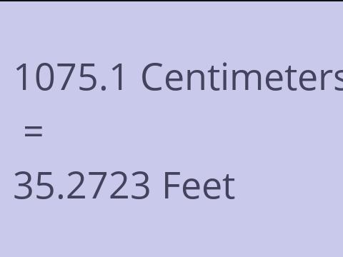 1075.1 CM TO FEET