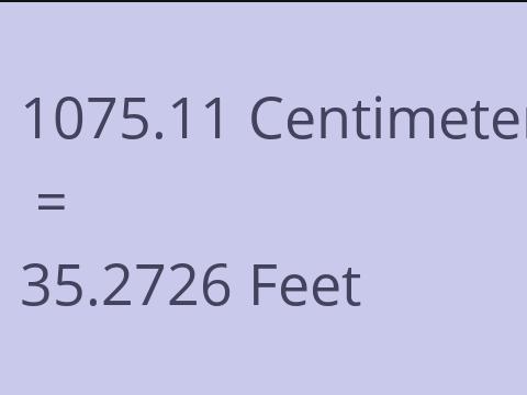 1075.11 CM TO FEET