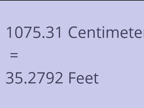 1075.31 CM TO FEET