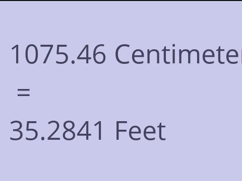 1075.46 CM TO FEET