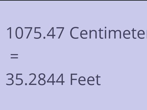 1075.47 CM TO FEET