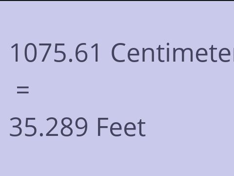 1075.61 CM TO FEET