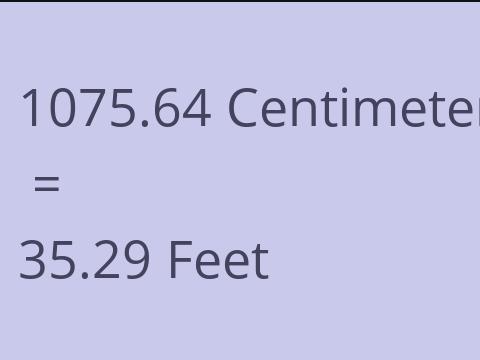 1075.64 CM TO FEET