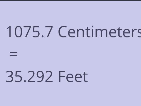 1075.7 CM TO FEET