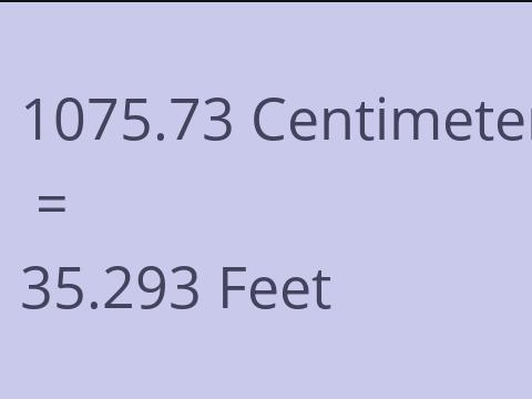 1075.73 CM TO FEET