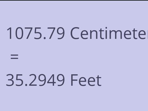 1075.79 CM TO FEET