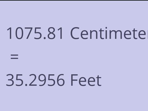 1075.81 CM TO FEET