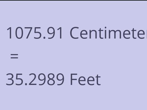 1075.91 CM TO FEET