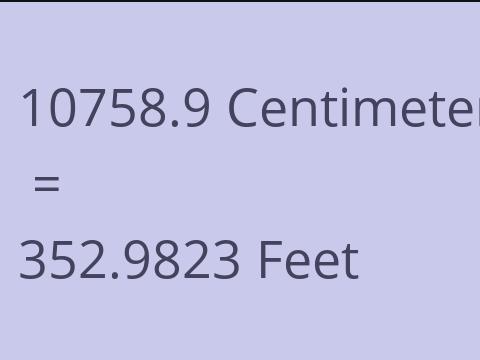 10758.9 CM TO FEET