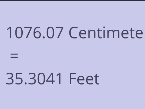 1076.07 CM TO FEET