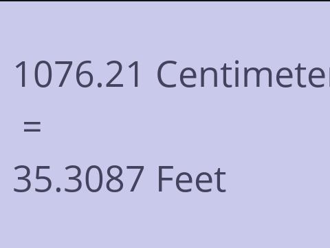 1076.21 CM TO FEET