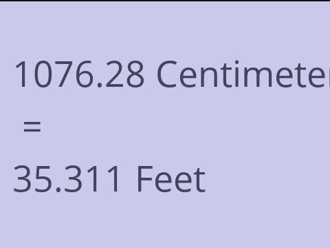 1076.28 CM TO FEET