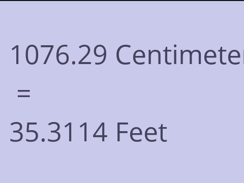 1076.29 CM TO FEET