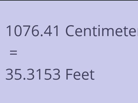 1076.41 CM TO FEET