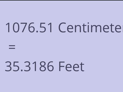 1076.51 CM TO FEET