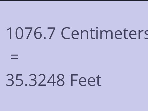 1076.7 CM TO FEET