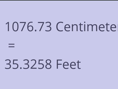 1076.73 CM TO FEET