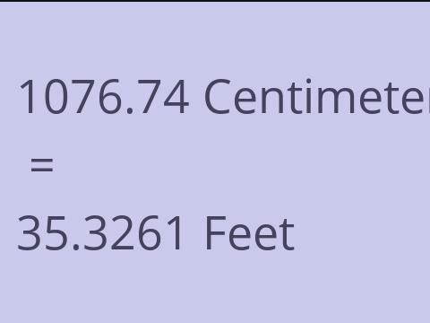 1076.74 CM TO FEET