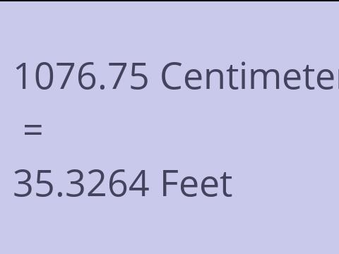 1076.75 CM TO FEET