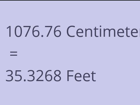 1076.76 CM TO FEET