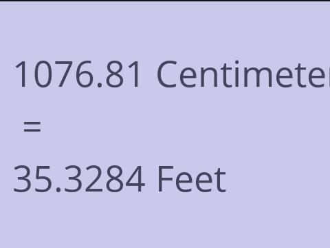 1076.81 CM TO FEET