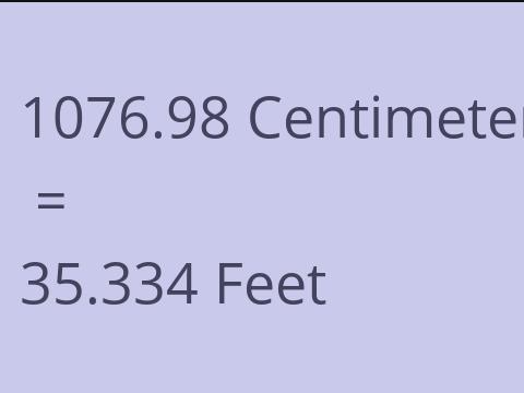 1076.98 CM TO FEET