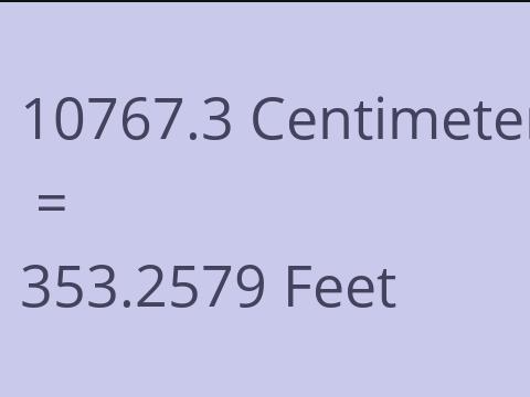 10767.3 CM TO FEET