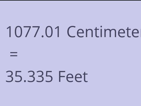 1077.01 CM TO FEET