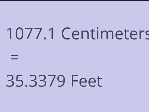 1077.1 CM TO FEET