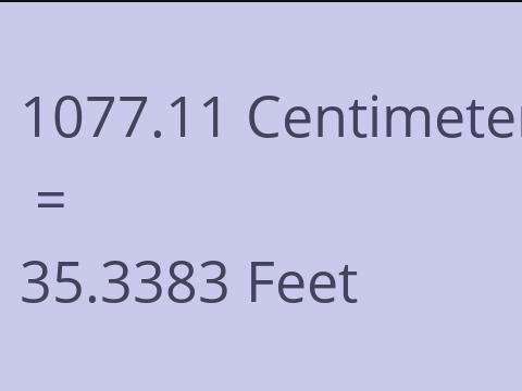 1077.11 CM TO FEET