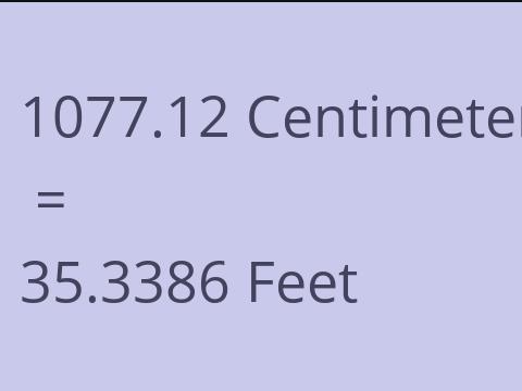 1077.12 CM TO FEET