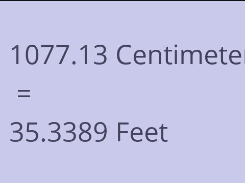 1077.13 CM TO FEET