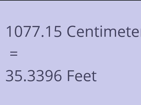 1077.15 CM TO FEET