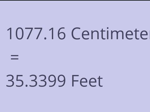 1077.16 CM TO FEET