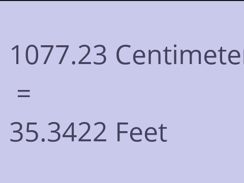 1077.23 CM TO FEET