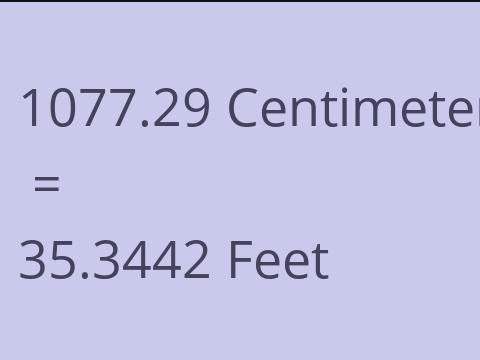 1077.29 CM TO FEET