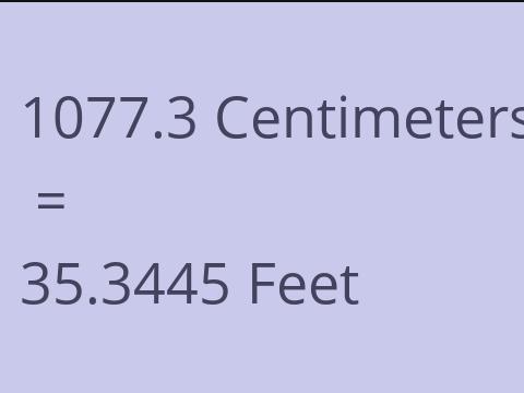 1077.3 CM TO FEET