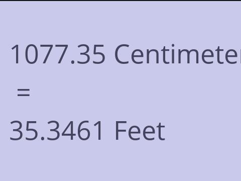 1077.35 CM TO FEET