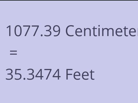 1077.39 CM TO FEET