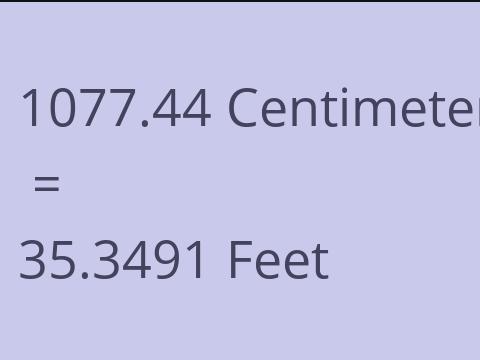 1077.44 CM TO FEET